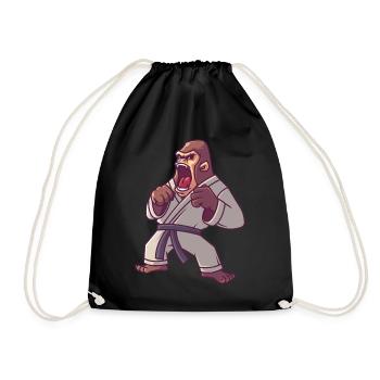 Judo Gorilla, jiu jitsu karate kampfsport - Turnbeutel - Schwarz - Vorne