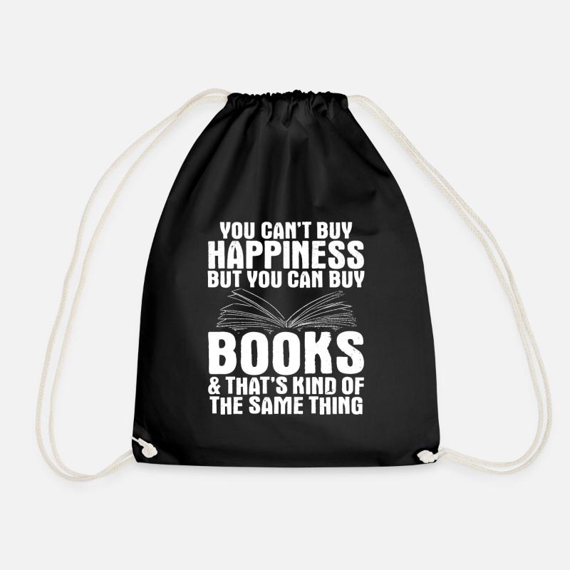 Books book reading ham - Drawstring Bag - black