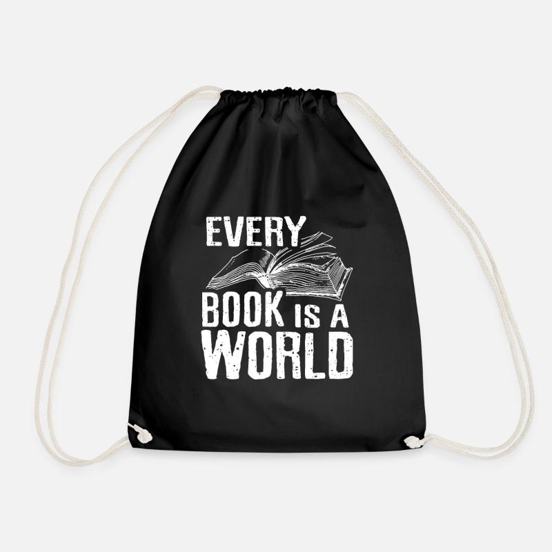 Books book reading ham - Drawstring Bag - black