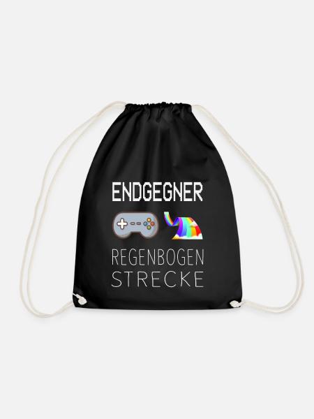 Endgegner Regenbogenstrecke Mario Kart Gaming - Turnbeutel - Schwarz
