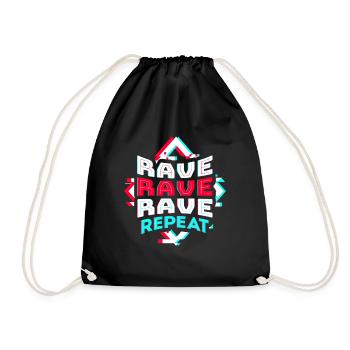Techno Rave EDM Electronic Dubstep D&B - Turnbeutel - Schwarz - Vorne