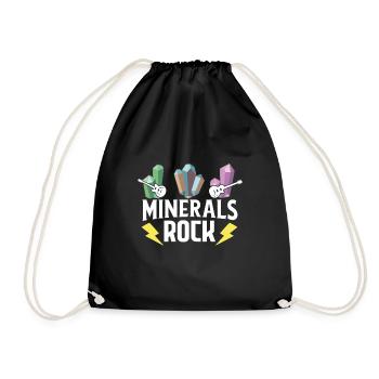 Mineralien Rocken Spruch über Minerale Kristalle - Turnbeutel - Schwarz - Vorne
