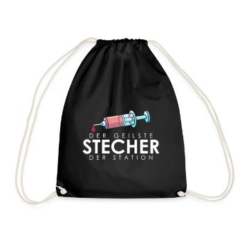 Der geilste Stecher, pflegekraft pflege geschenk - Turnbeutel - Schwarz - Vorne