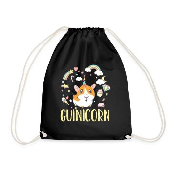 Licorne de cochon d'Inde - Sac de sport léger - noir - Devant