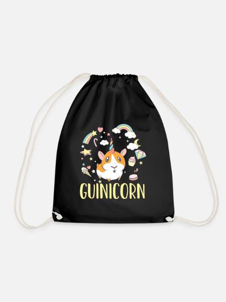 Meerschweinchen Einhorn - Turnbeutel - Schwarz