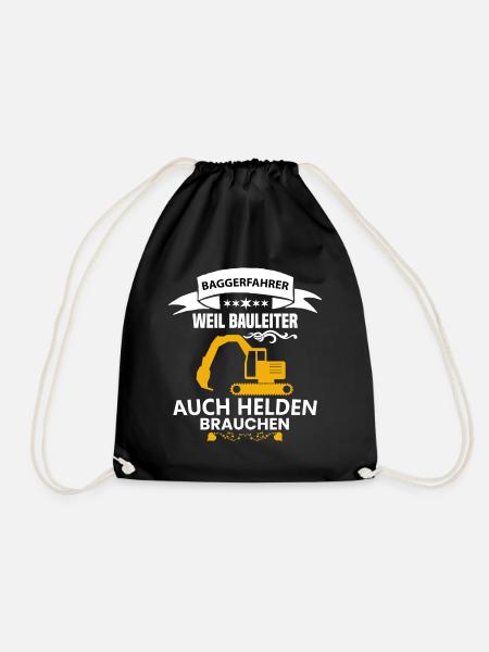 Bagger Shirt • Bauleiter Helden • Bagger Geschenk - Turnbeutel - Schwarz