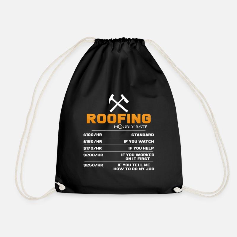roofer - Drawstring Bag - black