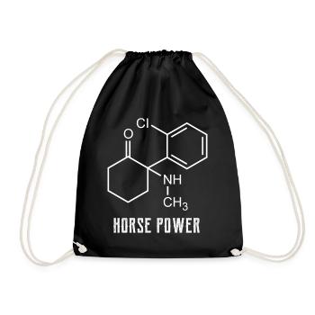 Horse Power, ketamine keta drugs shoot - Drawstring Bag - black - Front