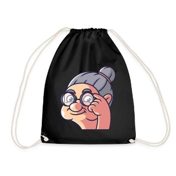 Grandma shows a bird - Drawstring Bag - black - Front