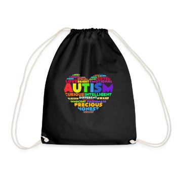 autism - Drawstring Bag - black - Front