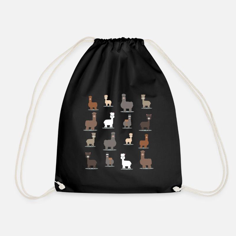 alpaca - Drawstring Bag - black