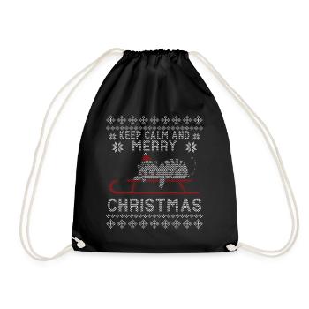vilain chat de noël - Sac de sport léger - noir - Devant