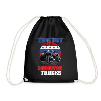 Monster truck for boys - Drawstring Bag - black - Front