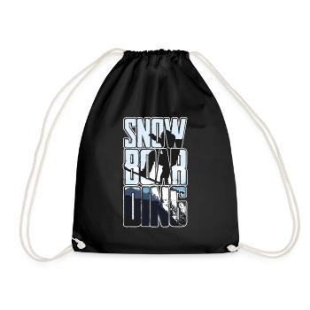 Snowboarding Snow Winter saying - Drawstring Bag - black - Front