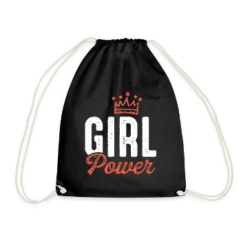 Girl power Girl power - Drawstring Bag - black - Front