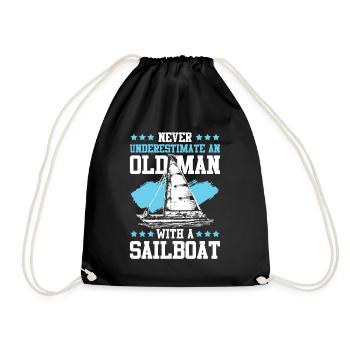 voile vieil homme - Sac de sport léger - noir - Devant