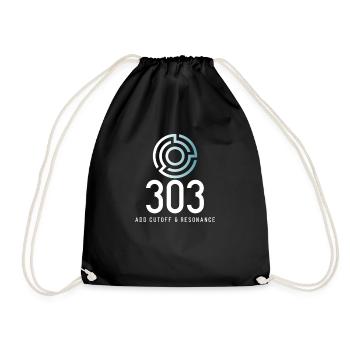 303 add cutoff & resonance logo - Drawstring Bag - black - Front