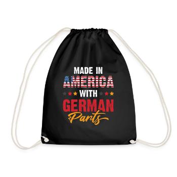 Germany flag USA America - Drawstring Bag - black - Front