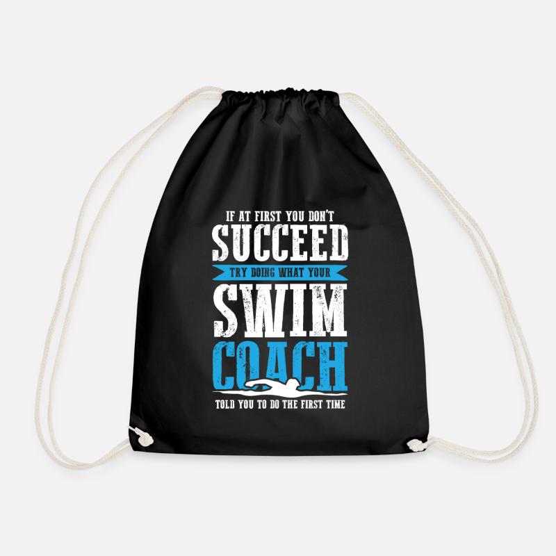 Schwimmen Trainer - Turnbeutel - Schwarz