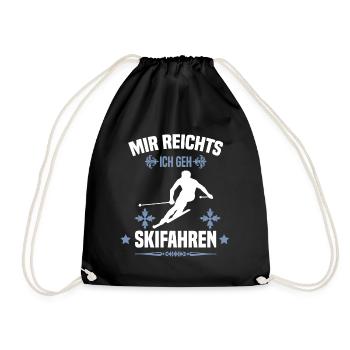 Skifahren Shirt Skifahrer Geschenk - Turnbeutel - Schwarz - Vorne