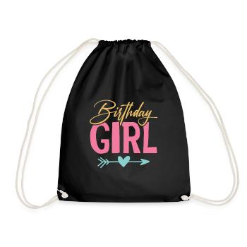 Anniversaire fille d'anniversaire - Sac de sport léger - noir - Devant