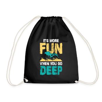Diving diver - Drawstring Bag - black - Front