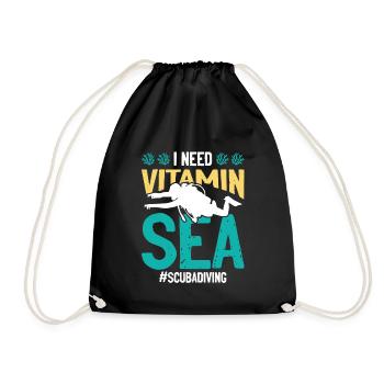 Diving diver vitamin - Drawstring Bag - black - Front
