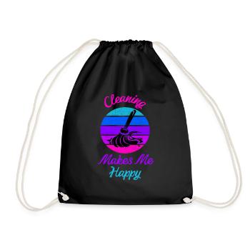 Cleaning Makes Me Happy - Maid Minded - Drawstring Bag - black - Front