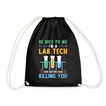Science laboratory science saying - Drawstring Bag - black - Front