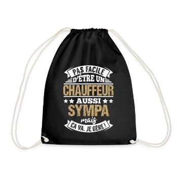 Routier chauffeur poids lourd cadeau humour drôle - Sac de sport léger - noir - Devant