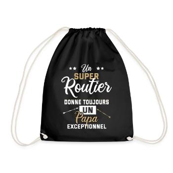 Routier chauffeur poids lourd cadeau humour drôle - Sac de sport léger - noir - Devant