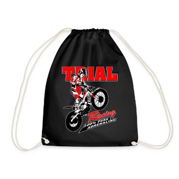 Motorcycle Trial - Motorcycle Trial - Drawstring Bag - black - Front