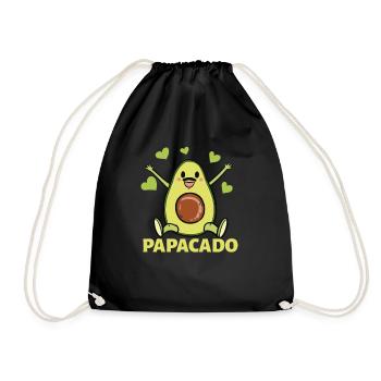 Papacado Papa Avocado Expectant Father - Drawstring Bag - black - Front