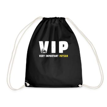 VIP gift farmer humor farmer - Drawstring Bag - black - Front