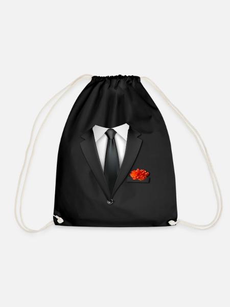 SUIT TIE - Drawstring Bag - black