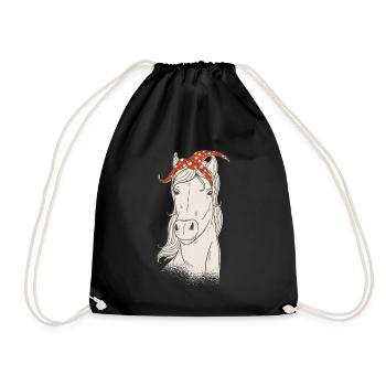 Cheval Tête de cheval Cavaliers Équitation - Sac de sport léger - noir - Devant
