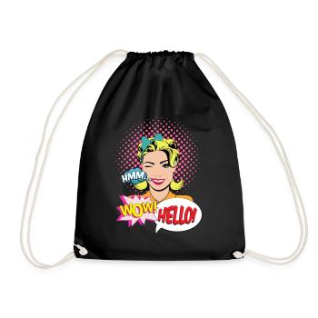 SCHÖNE FRAU POP ART VINTAGE-Idee Geschenk Humor - Turnbeutel - Schwarz - Vorne