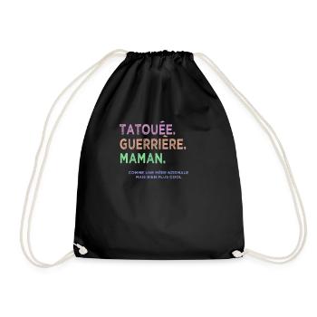 Maman tatouée et Guerrière Comme une mère normale - Sac de sport léger - noir - Devant