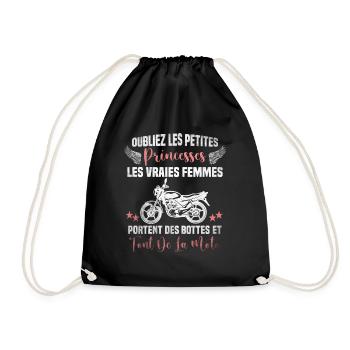 Motarde - Les vraies femmes portent des bottes - Sac de sport léger - noir - Devant