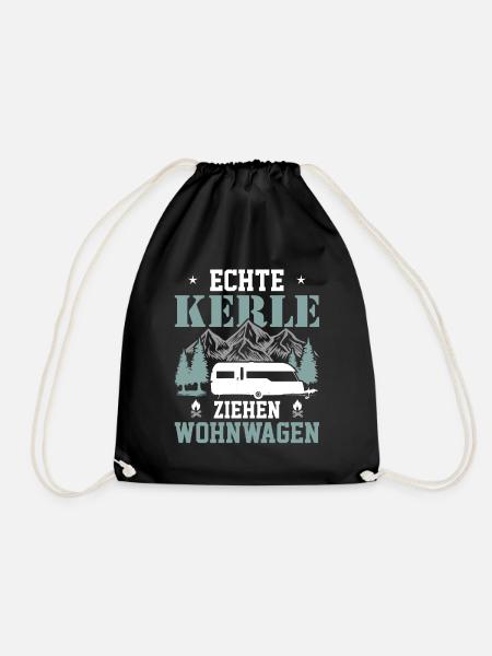 Echte Kerle Ziehen Wohnwagen - (c) - Turnbeutel - Schwarz