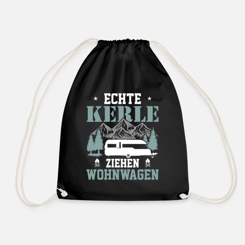 Echte Kerle Ziehen Wohnwagen - (c) - Turnbeutel - Schwarz