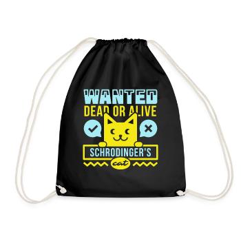 Wanted dead or alive - Schrödingers cat - Turnbeutel - Schwarz - Vorne