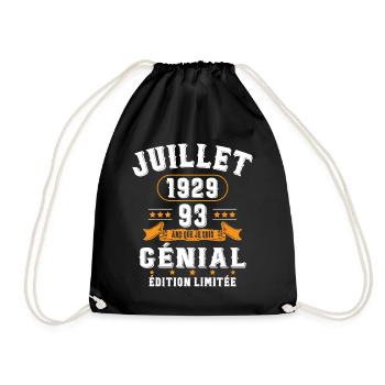 93 Ans Anniversaire Vintage Né(e) en Juillet 1929 - Sac de sport léger - noir - Devant