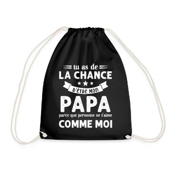 La chance d'être mon Papa Cadeau Humour Futur père - Sac de sport léger - noir - Devant