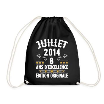 8 Ans Anniversaire Vintage Né(e) en Juillet 2014 - Sac de sport léger - noir - Devant