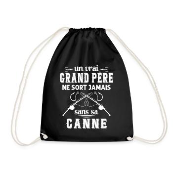 Un vrai Grand Père Pêcheur - Sac de sport léger - noir - Devant