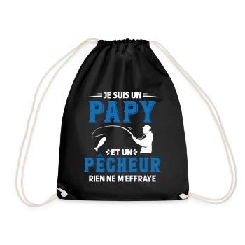 Papy Pêcheur Humour Fête des Grands Pères Noël - Sac de sport léger - noir - Devant