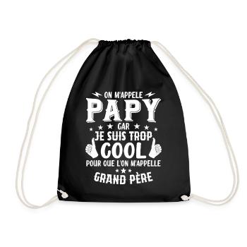 Papy car je suis trop cool / humour grand-père - Sac de sport léger - noir - Devant