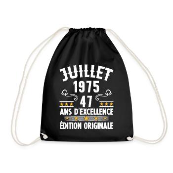 47 Ans Anniversaire Vintage Né(e) en Juillet 1975 - Sac de sport léger - noir - Devant