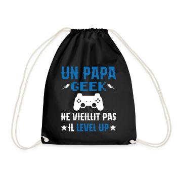Un Papa Geek Ne Vieillit Pas Il Level Up - Sac de sport léger - noir - Devant